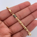 Pulso Rustico Rombos 4.55gr / 21cm / Oro 18K &