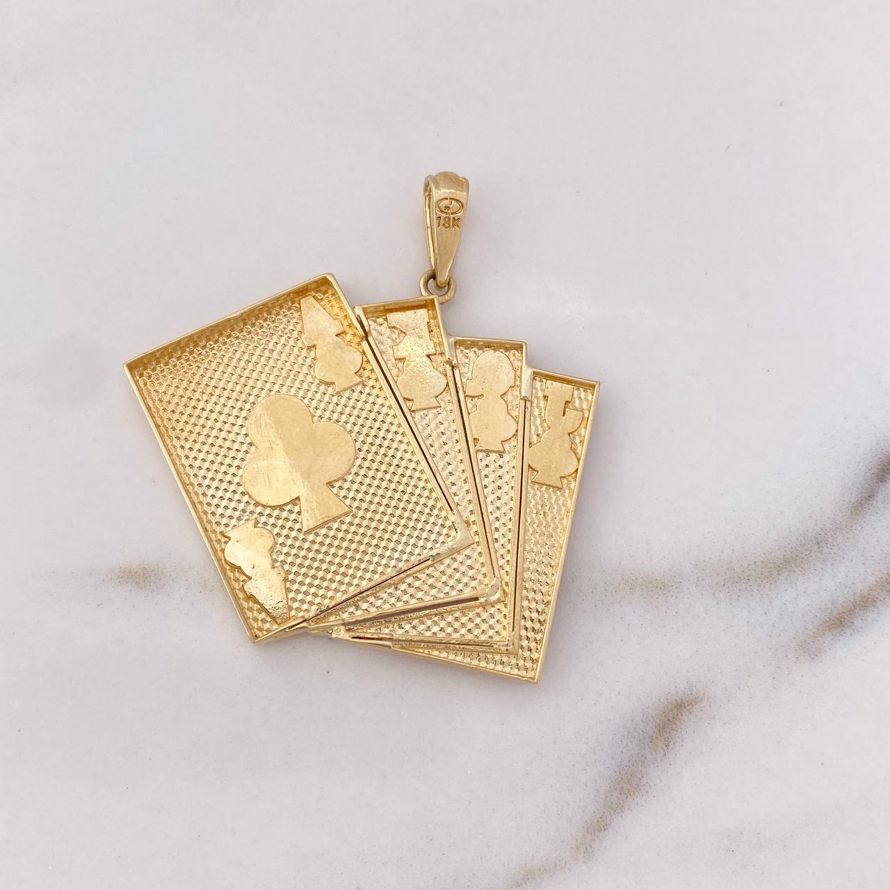 Dije Cartas Poker 10.65gr / 4.5cm / Oro Amarillo 18K $