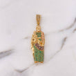 Dije San Jose 12.35gr / 5.7cm / Circones Verdes-Cafes-Blancos Oro Amarillo 18K $