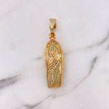 Dije San Jose 12.35gr / 5.7cm / Circones Verdes-Cafes-Blancos Oro Amarillo 18K $