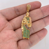 Dije San Jose 12.35gr / 5.7cm / Circones Verdes-Cafes-Blancos Oro Amarillo 18K $