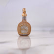Dije Botella Don Julio 7.65gr / 4.2cm / Circones Blancos Azules Dos Oros Blanco Rosa 18K &