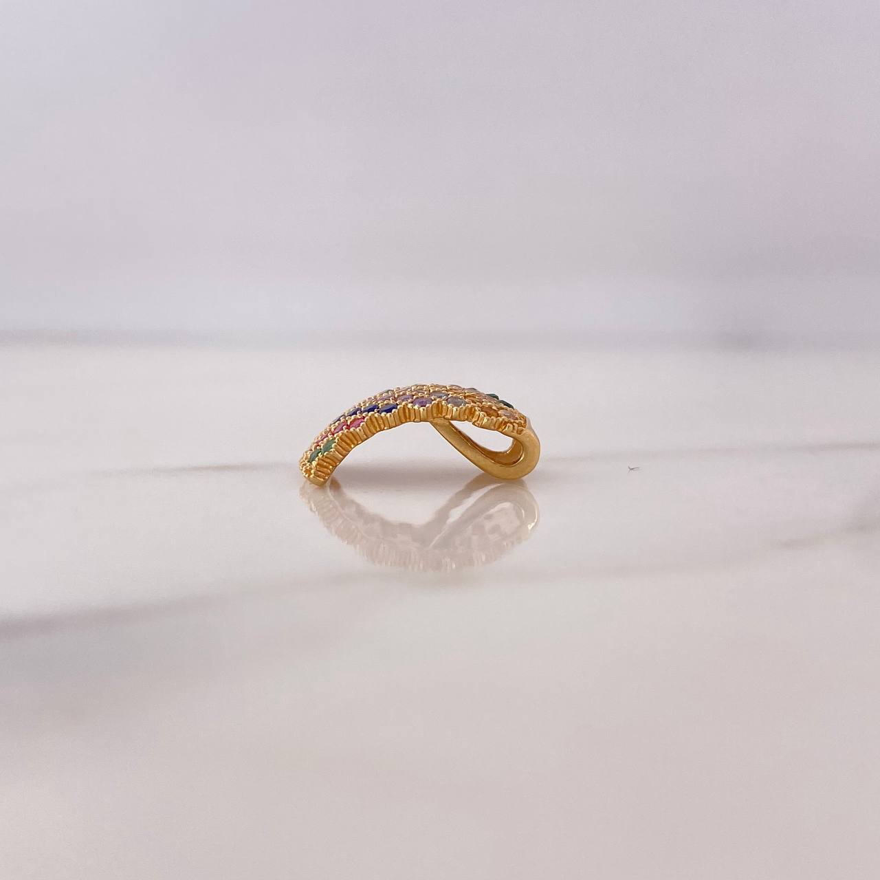 Dije Rectangular 1.25gr / 1.4cm / Circones Colores Oro Amarillo 18K $