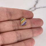Dije Rectangular 1.25gr / 1.4cm / Circones Colores Oro Amarillo 18K $