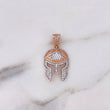 Dije Casco Espartano 3.5gr / 3cm / Circones Blancos Dos Oros Blanco Rosa 18K $
