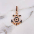Dije Ancla Timon 5.3gr / 4.5cm / Circones Negros Oro Rosa 18K #