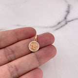 Dije San Miguel Arcangel 1.5gr / 1.9cm / Circones Blancos Oro Rosa 18K #