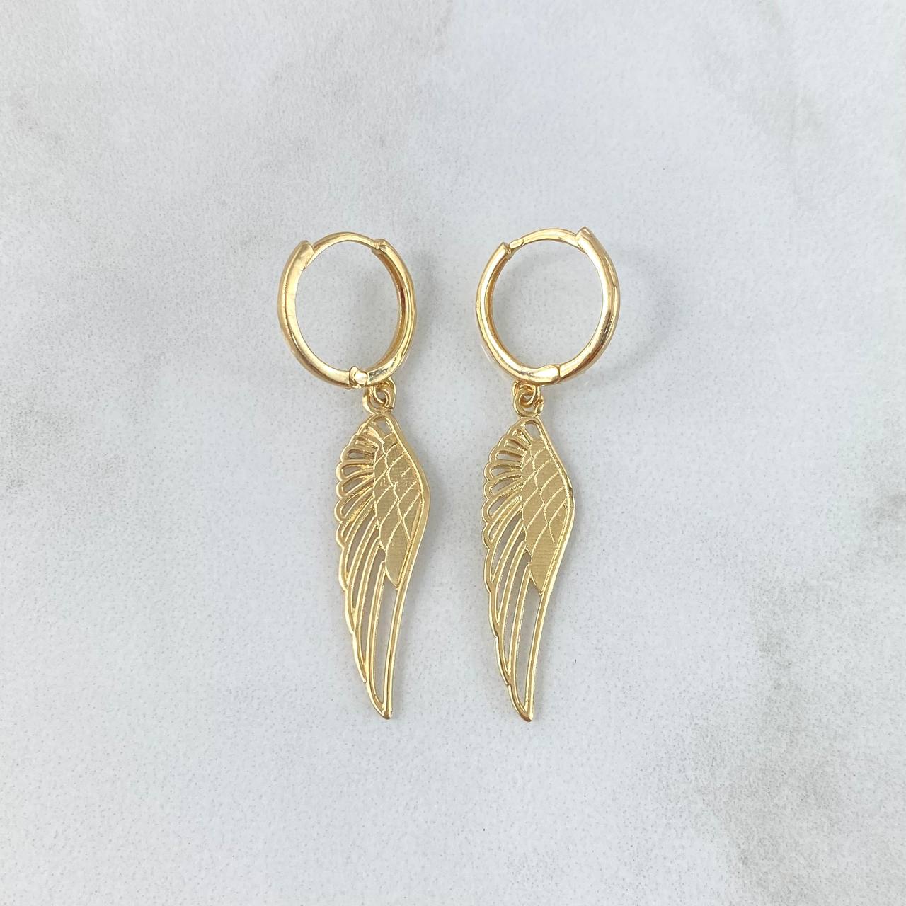 Candongas Alas 3.45gr / 4cm / Texturizadas Oro Amarillo 18K