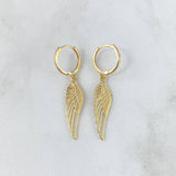 Candongas Alas 3.45gr / 4cm / Texturizadas Oro Amarillo 18K