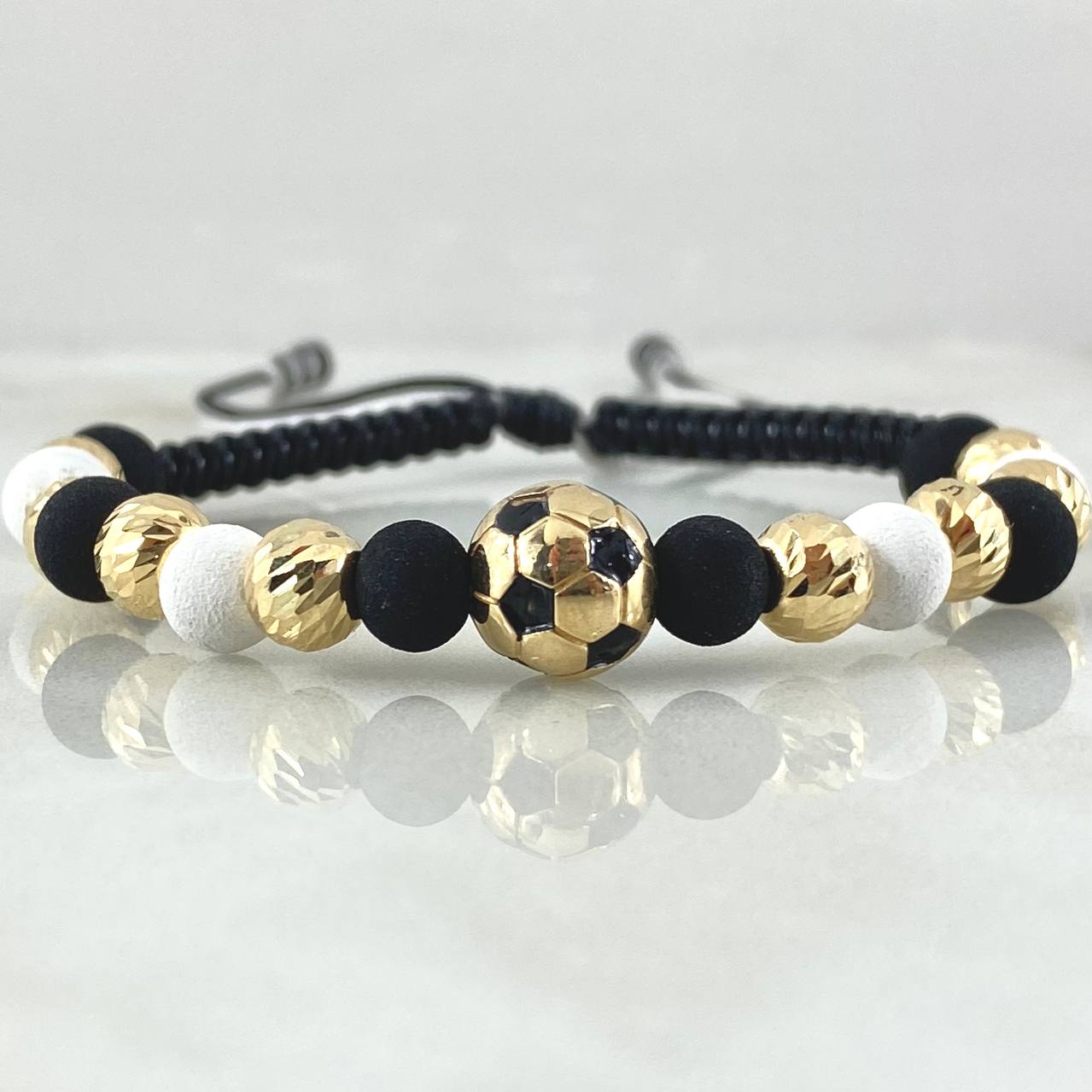 Pulsera Negra Herraje Balon 5.05gr / Oro 18K *