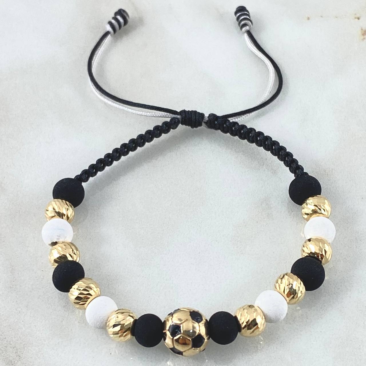 Pulsera Negra Herraje Balon 5.05gr / Oro 18K *
