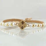 Pulsera Café Herraje Trebol 1.9gr / Nac.Esp. Oro 18K