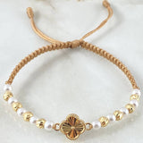 Pulsera Café Herraje Trebol 1.9gr / Nac.Esp. Oro 18K