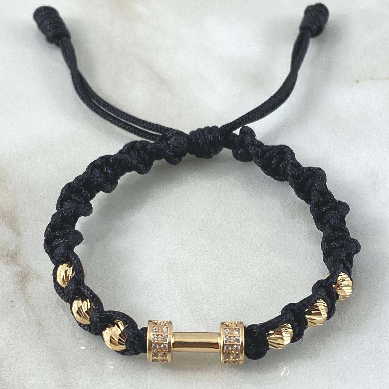 Pulsera Negra Herraje Pesa 3.95gr / Oro 18K