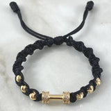 Pulsera Negra Herraje Pesa 3.95gr / Oro 18K