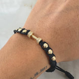 Pulsera Negra Herraje Pesa 3.95gr / Oro 18K