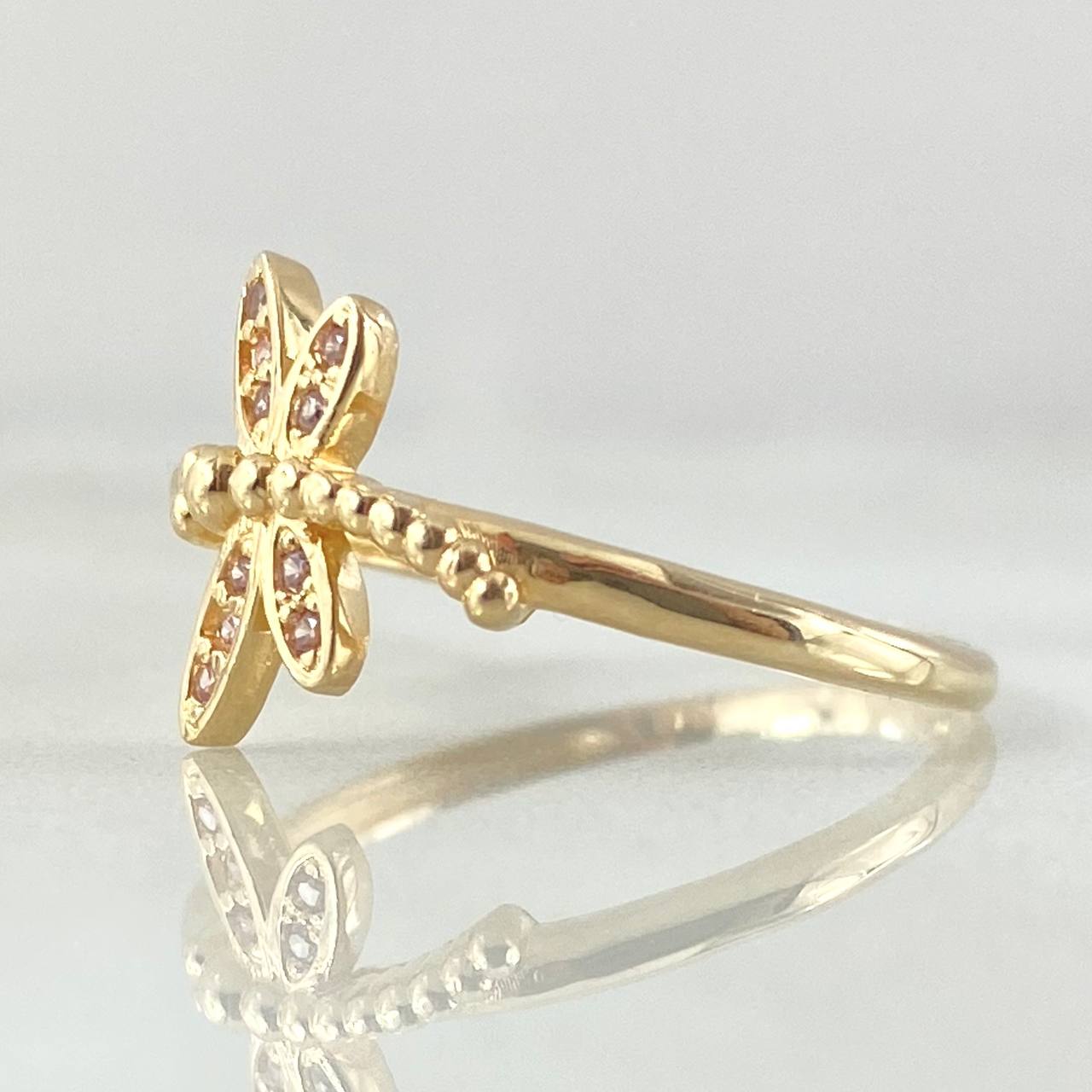Anillo Libelula 1.8gr / T7 1/2 / Oro 18K -