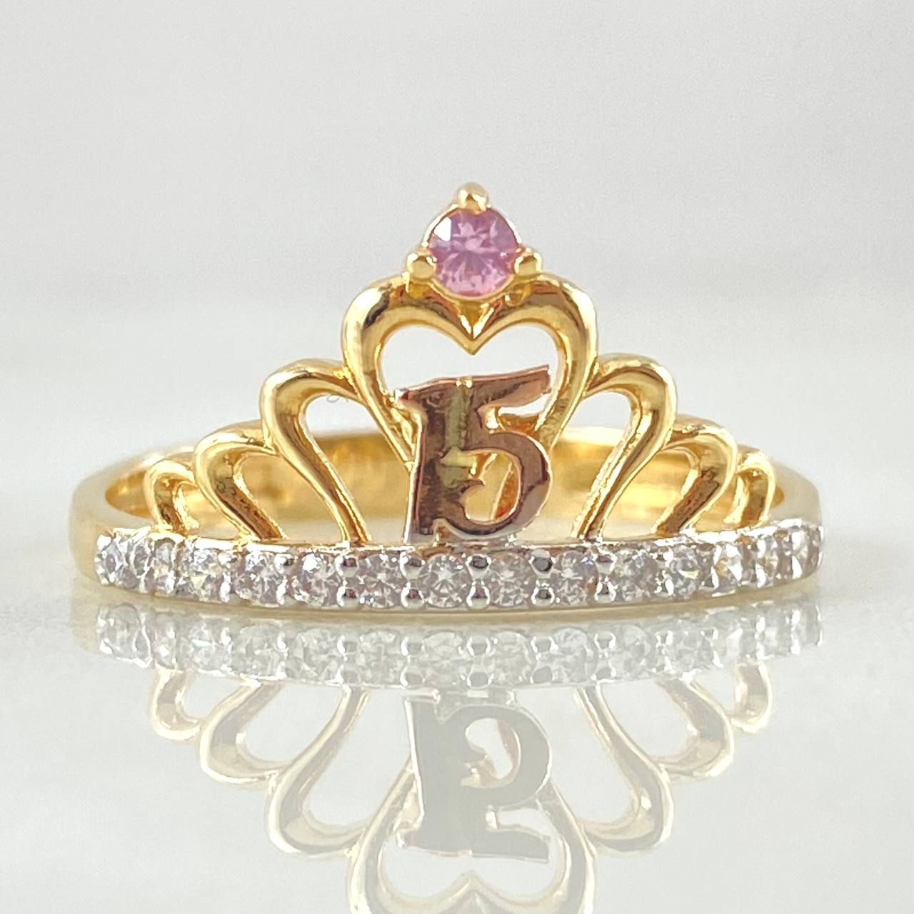 Anillo Corona 15s 2.05gr / T6 1/4 / Oro 18K -