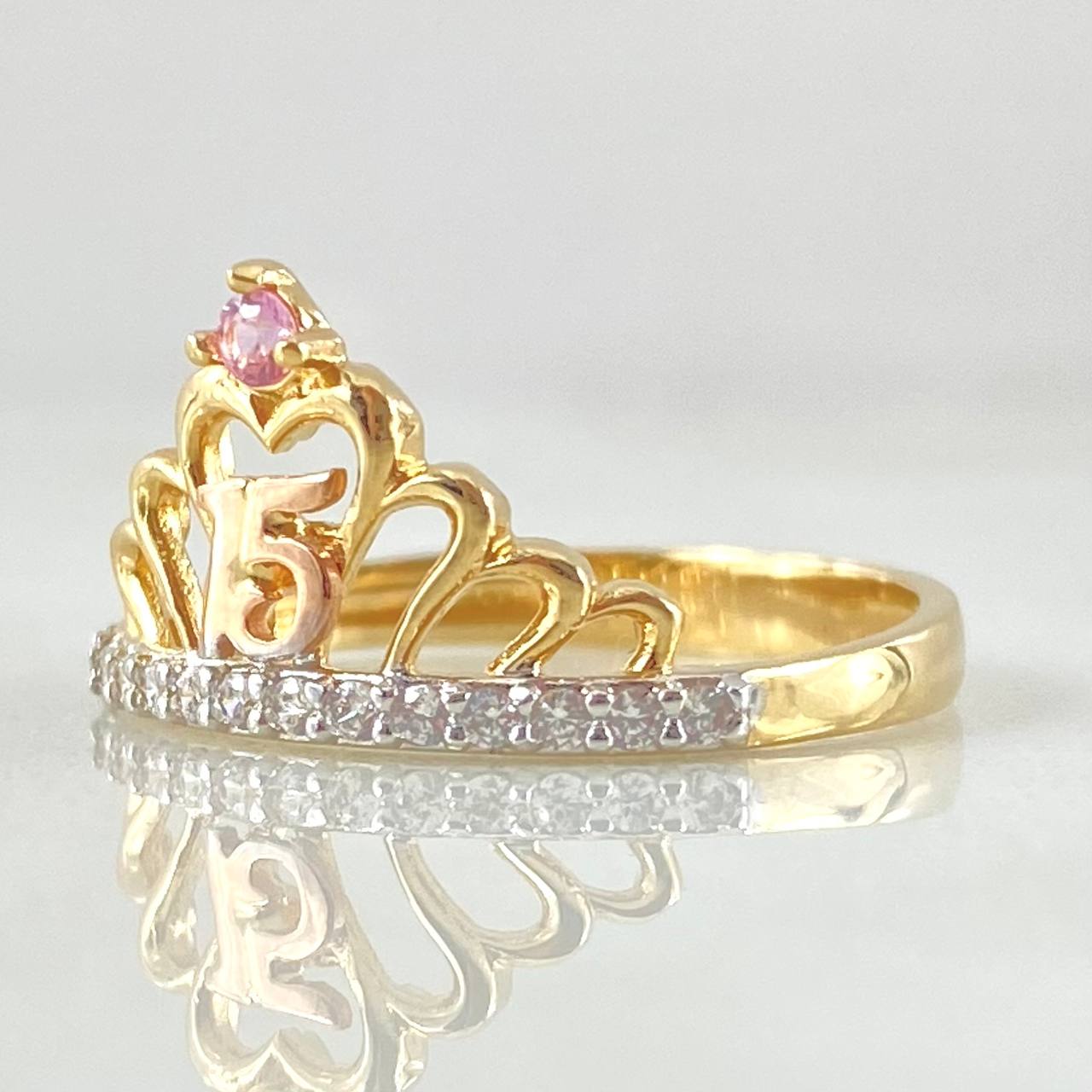 Anillo Corona 15s 2.05gr / T6 1/4 / Oro 18K -
