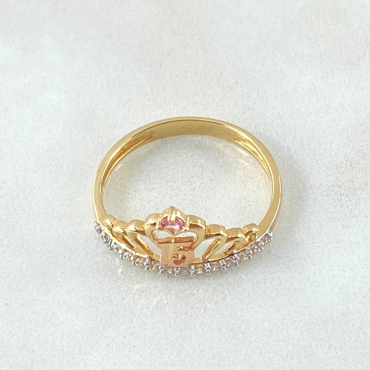 Anillo Corona 15s 2.05gr / T6 1/4 / Oro 18K -