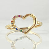 Anillo Silueta Corazon 1.45gr / T6 3/4 / Oro 18K -