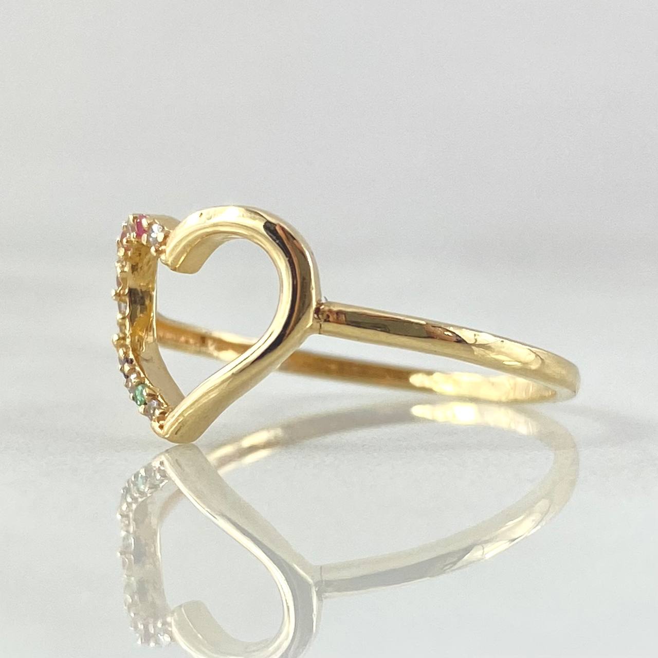 Anillo Silueta Corazon 1.45gr / T6 3/4 / Oro 18K -