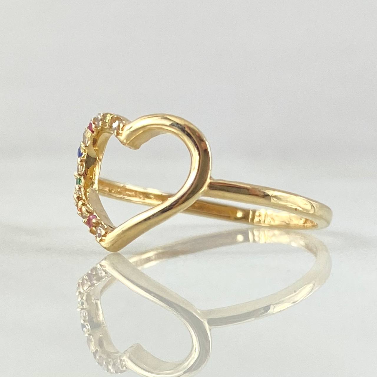 Anillo Silueta Corazon 1.35gr / T5 1/4 / Oro 18K -