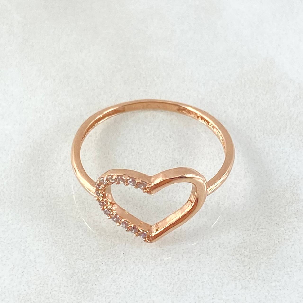 Anillo Silueta Corazon 1.4gr / T6 3/4 / Oro 18K -