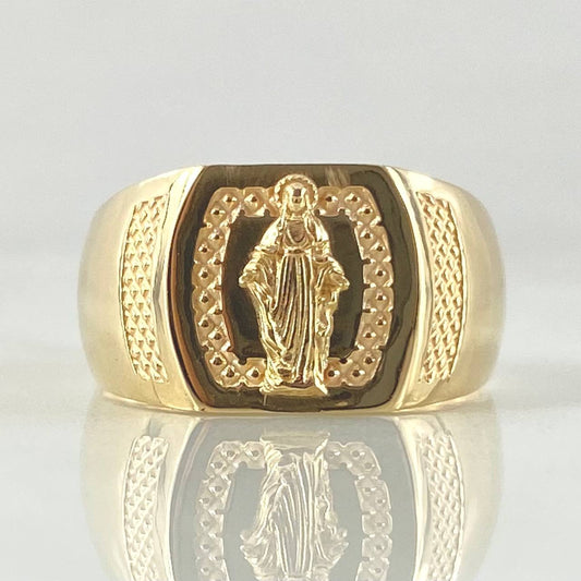 Anillo Sello Virgen Milagrosa 3.45gr / T7 1/4 / Oro 18K *
