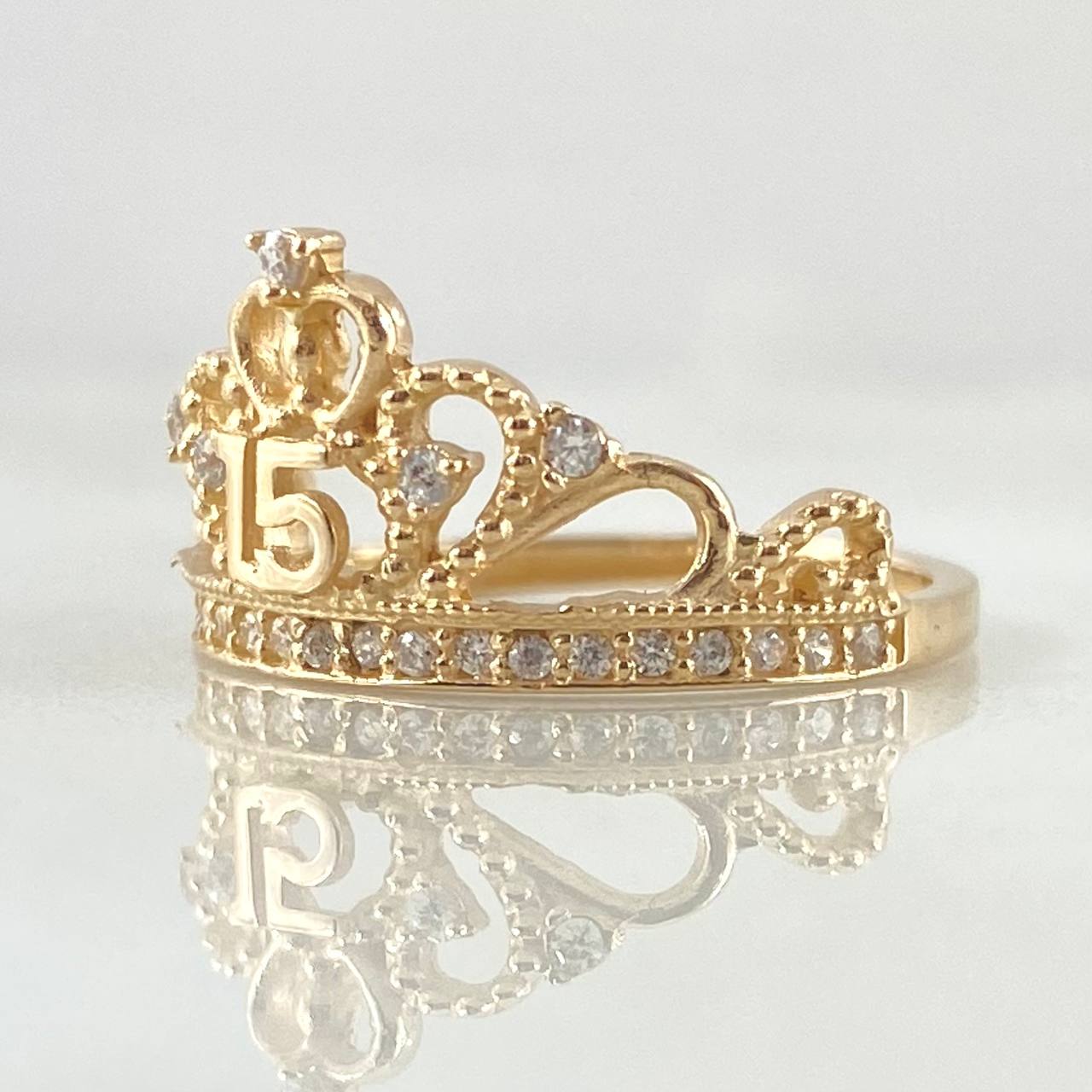 Anillo Corona 15s 2.35gr / T6 / Oro 18K *