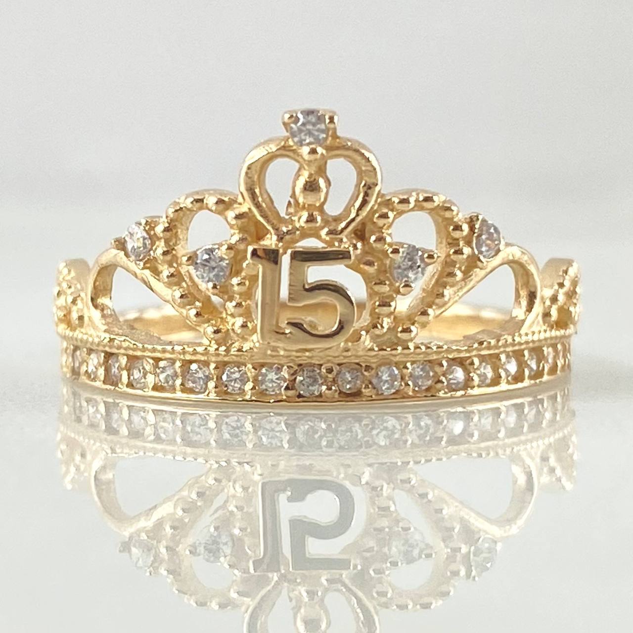 Anillo Corona 15s 2.35gr / T6 / Oro 18K *