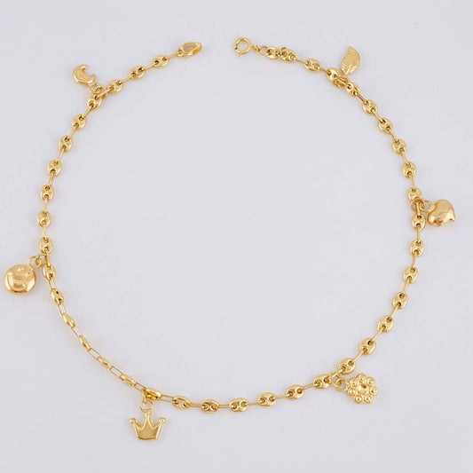 Tobillera Gc Dijes 4.15 g / 26.5 cm / 3.1 mm Oro Amarillo 18K