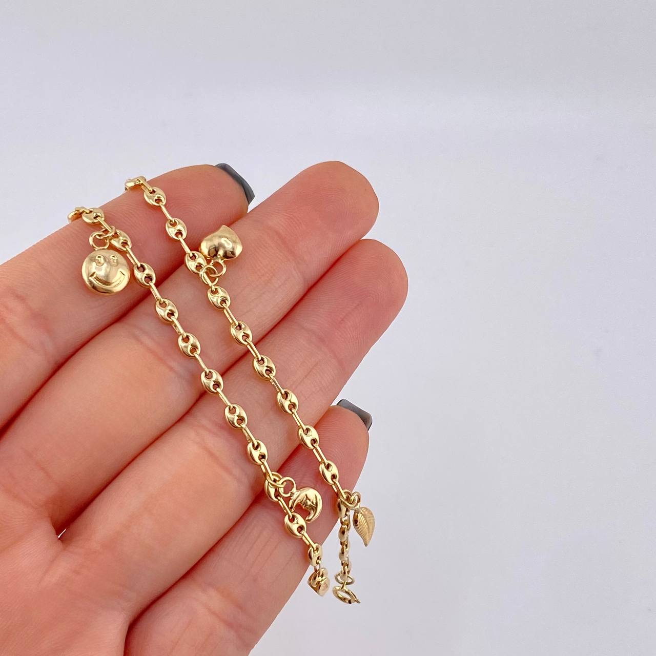Tobillera Gc Dijes 4.15 g / 26.5 cm / 3.1 mm Oro Amarillo 18K