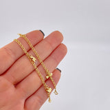 Tobillera Roll On Dijes 3.55 g / 24.5 cm / 2.3 mm Oro Amarillo 18K