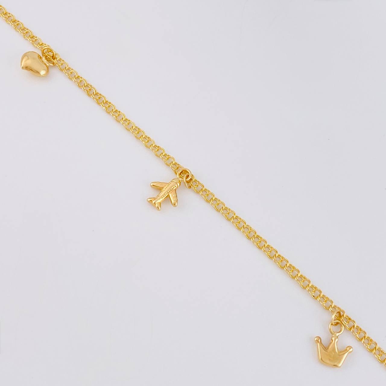Tobillera Roll On Dijes 3.65 g / 24.6 cm / 2.3 mm Oro Amarillo 18K