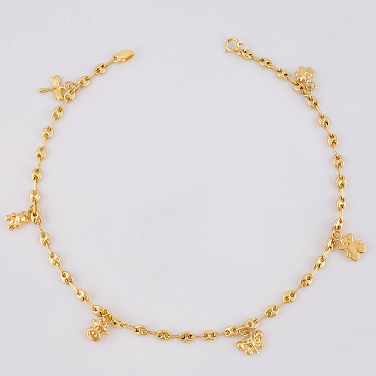 Tobillera Gc Dijes 3.85 g / 24.6 cm / 3.1 mm Oro Amarillo 18K