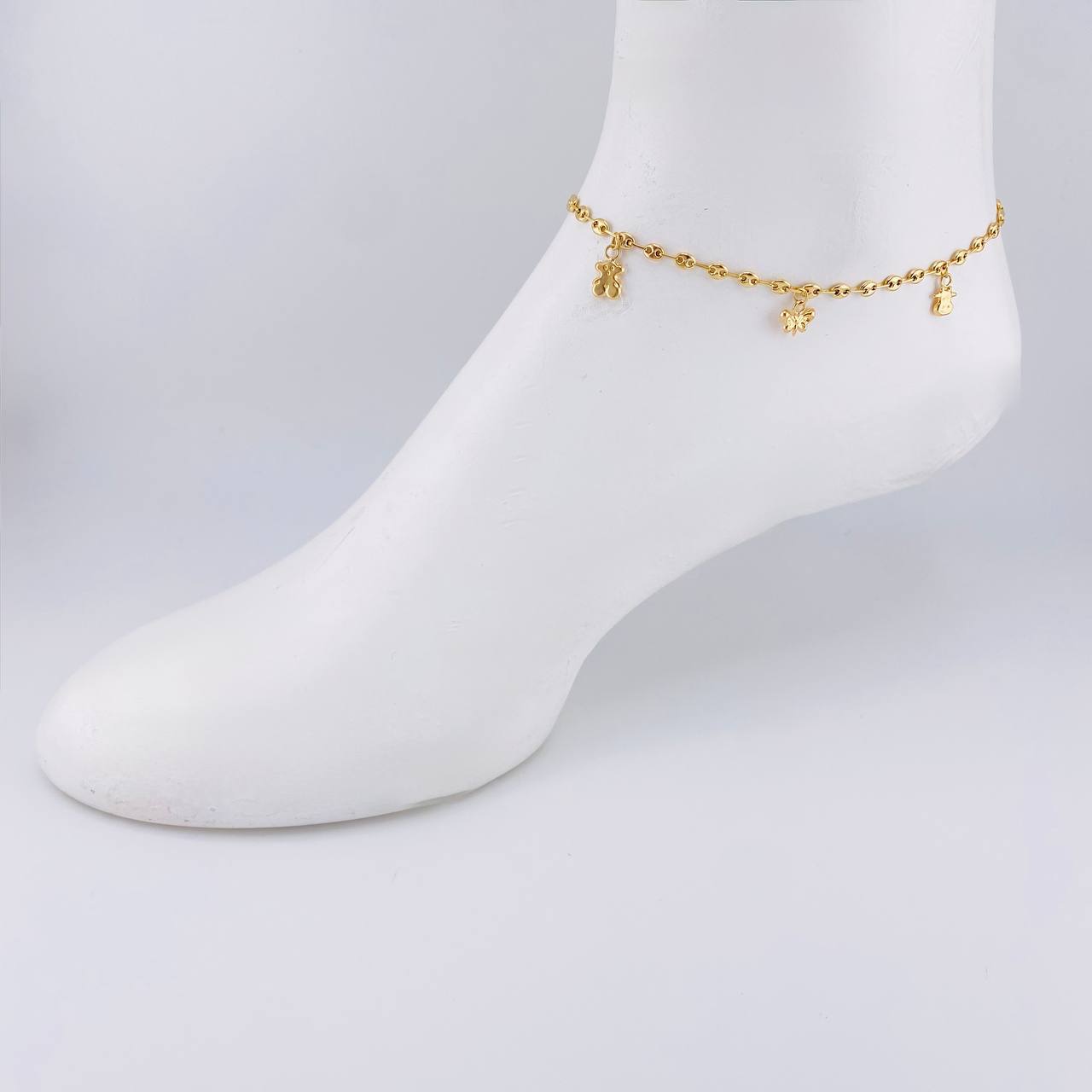 Tobillera Gc Dijes 3.85 g / 24.6 cm / 3.1 mm Oro Amarillo 18K