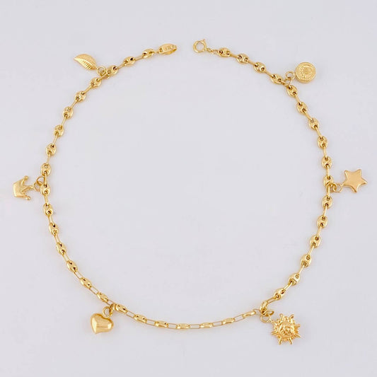 Tobillera Gc Dijes 4.3 g / 26.5 cm / 3.1 mm Oro Amarillo 18K