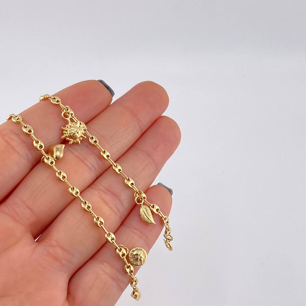 Tobillera Gc Dijes 4.35 g / 25.6 cm / 3.2 mm Oro Amarillo 18K