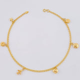 Tobillera Roll On Dijes 3.75 g / 24.8 cm / 2.3 mm Oro Amarillo 18K
