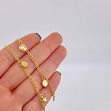 Tobillera Roll On Dijes 3.75 g / 24.8 cm / 2.3 mm Oro Amarillo 18K
