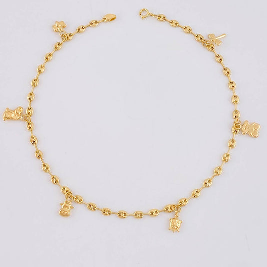 Tobillera Gc Dijes 4.05 g / 25.8 cm / 3.2 mm Oro Amarillo 18K