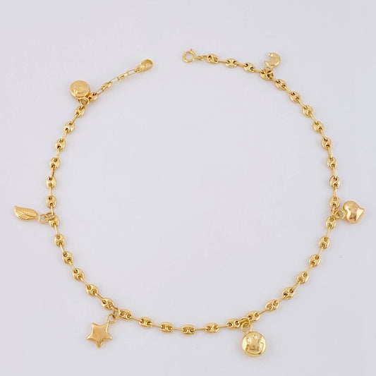Tobillera Gc Dijes 4.2 g / 26 cm / 3.2 mm Oro Amarillo 18K