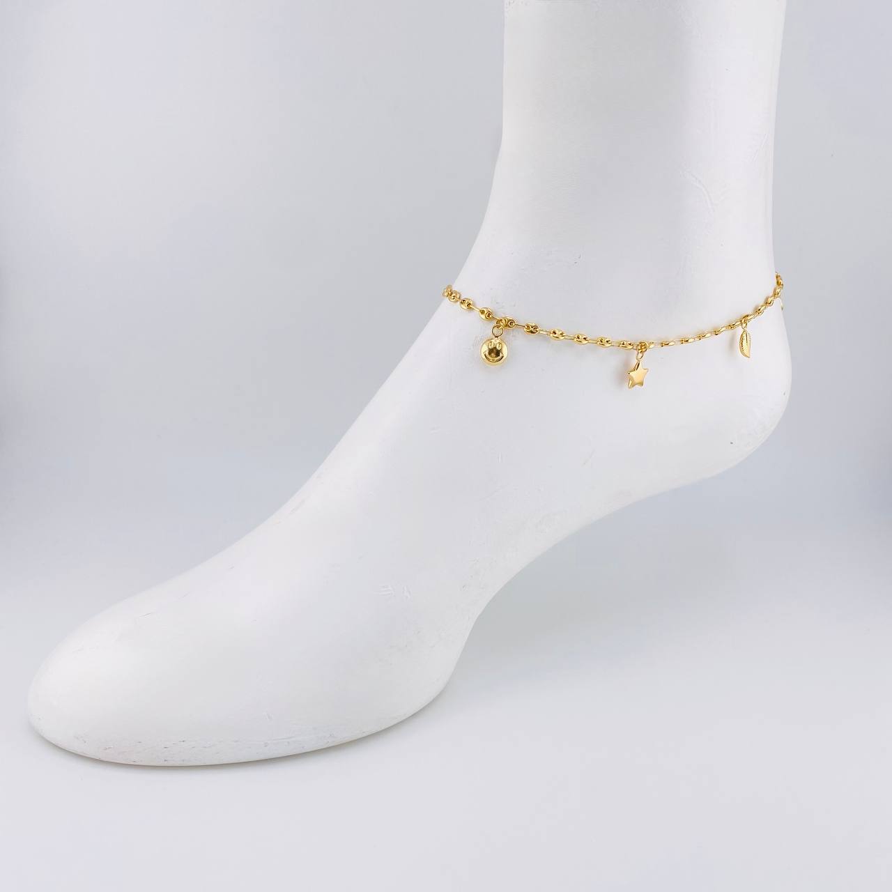 Tobillera Gc Dijes 4.2 g / 26 cm / 3.2 mm Oro Amarillo 18K