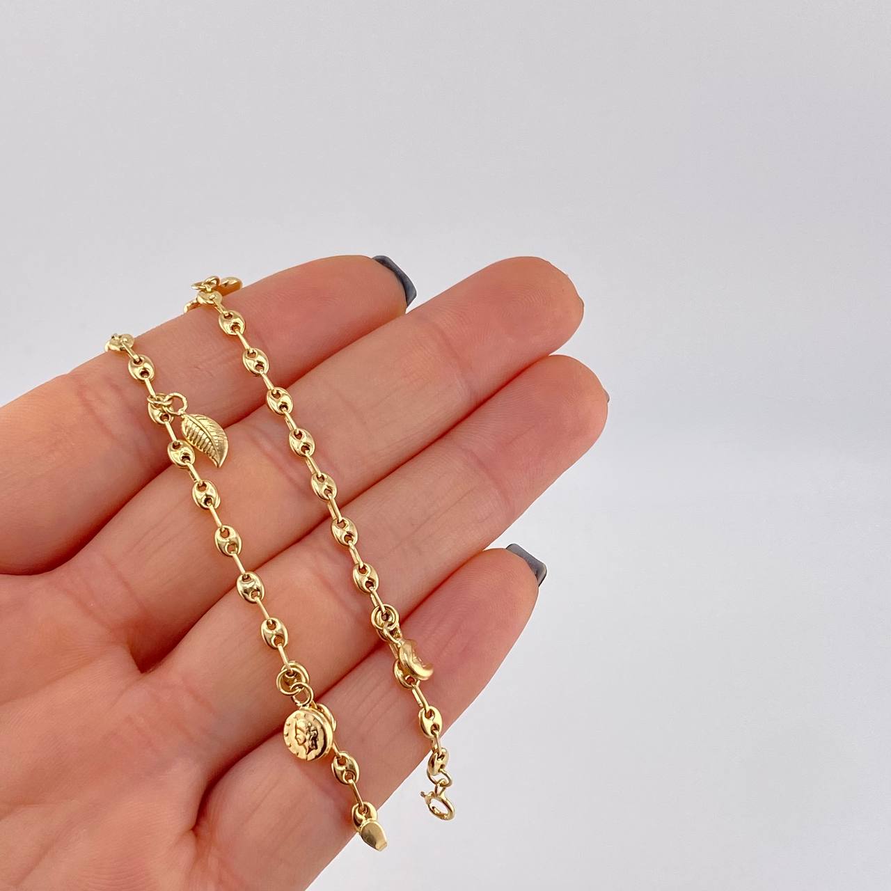 Tobillera Gc Dijes 4.2 g / 26 cm / 3.2 mm Oro Amarillo 18K