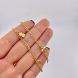 Tobillera Roll On Dijes 3.6 g / 25.6 cm / 2.3 mm Oro Amarillo 18K