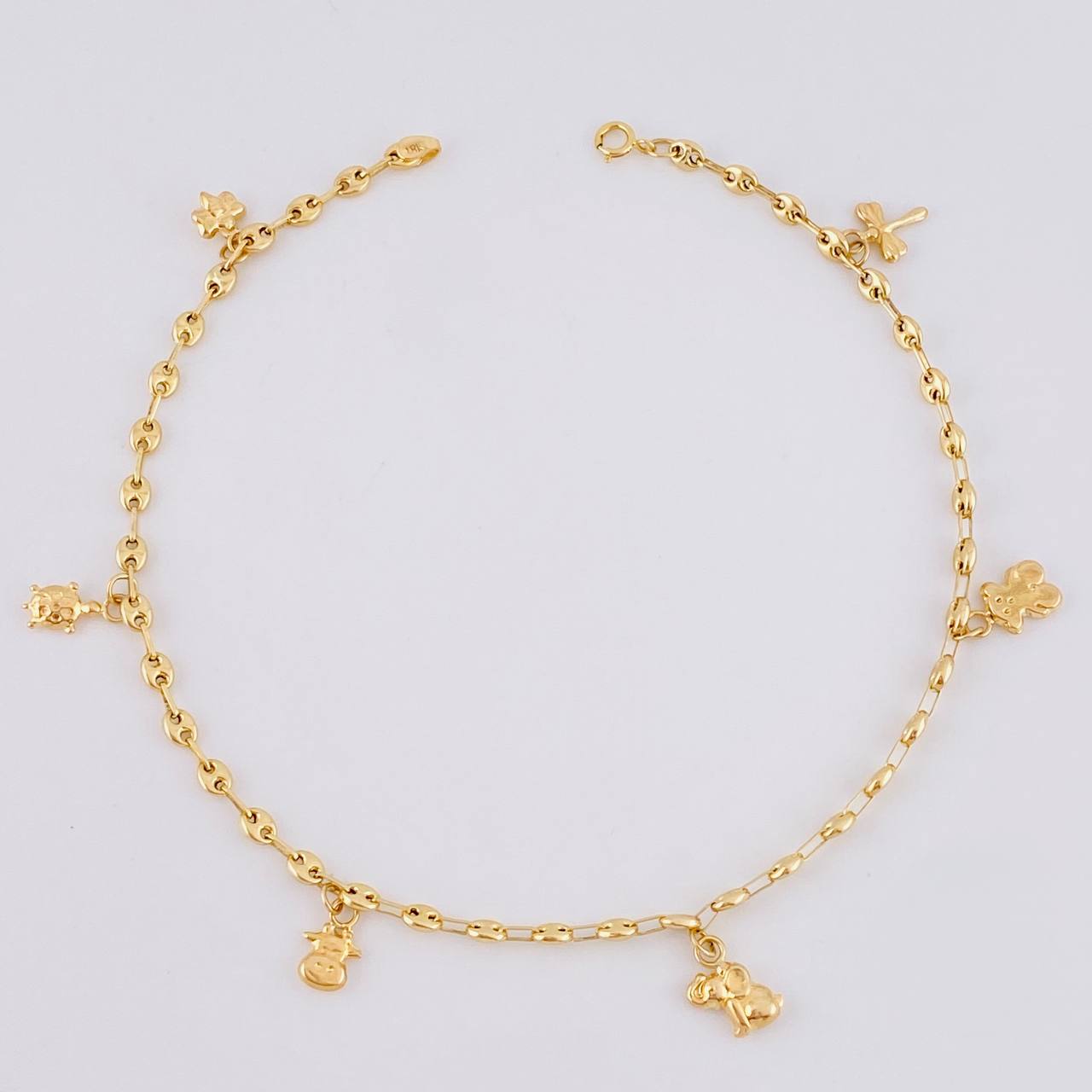 Tobillera Gc Dijes 3.95 g / 25.2 cm / 3.2 mm Oro Amarillo 18K
