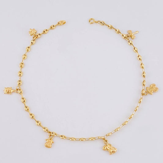 Tobillera Gc Dijes 3.95 g / 25.2 cm / 3.2 mm Oro Amarillo 18K