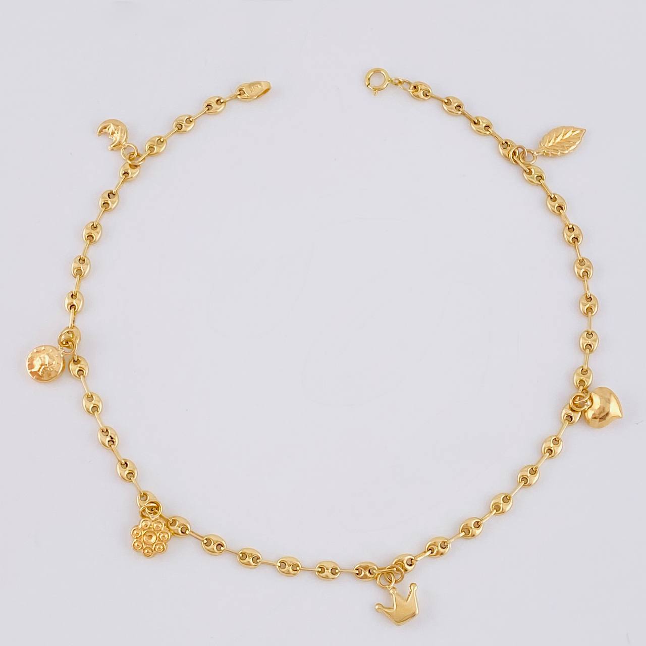 Tobillera Gc Dijes 4.05 g / 25.2 cm / 3.2 mm Oro Amarillo 18K