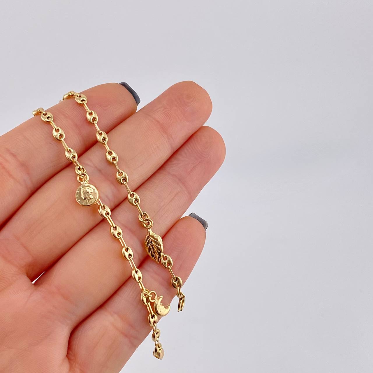 Tobillera Gc Dijes 4.05 g / 25.2 cm / 3.2 mm Oro Amarillo 18K